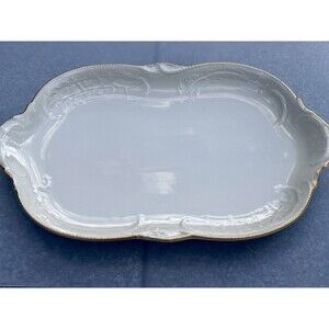 Rosenthal Classic Germany Sanssouci White Gold 14” Serving Platter Embossed
